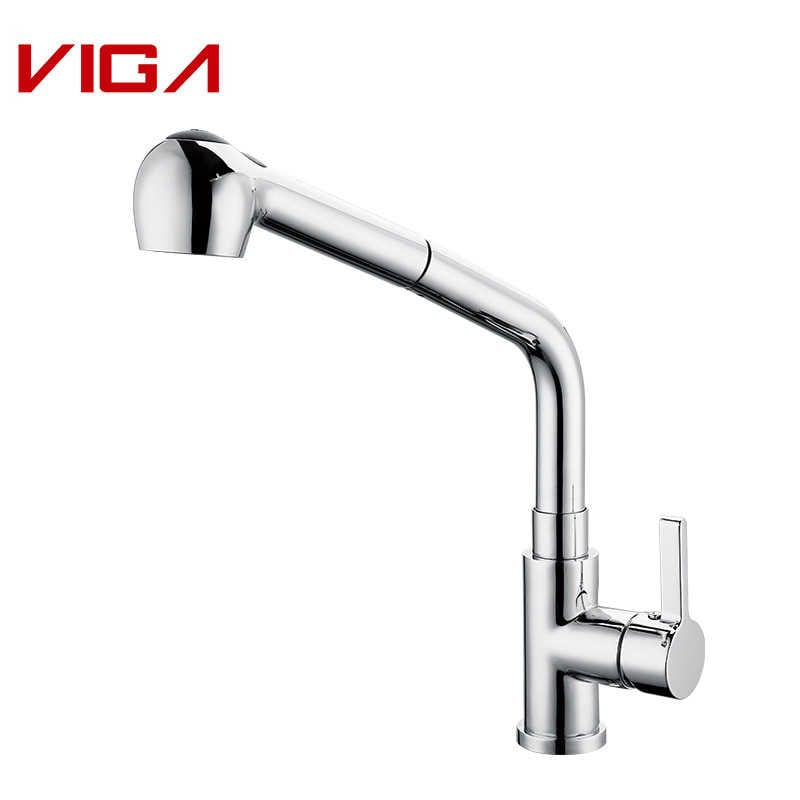 VIGA FAUCET, Kitchen Mixer, Kitchen Water Tap, Pull-out Kitchen Sink Faucet, Chrome Plated