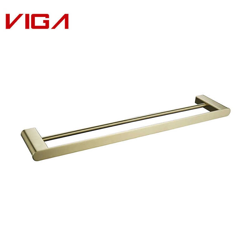 VIGA Acciaio inossidabile 304 Brushed Gold Double Towel Bar