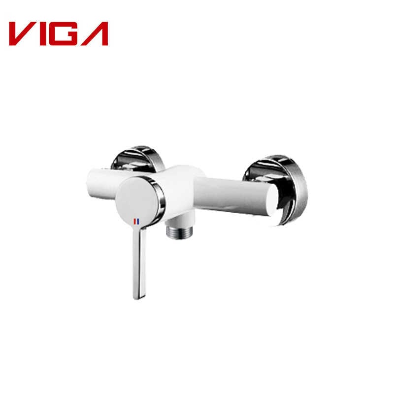 VIGA FAUCET, Concealed Shower Mixer, ਕੰਧ-ਮਾਊਂਟਡ ਸ਼ਾਵਰ ਮਿਕਸਰ, ਪਿੱਤਲ, Chrome and White