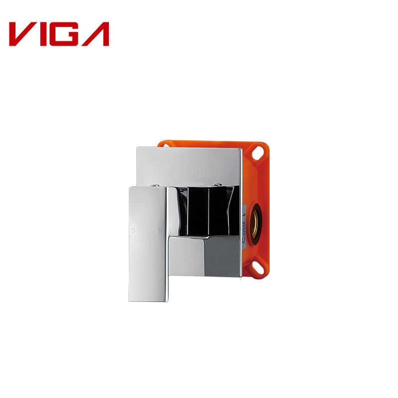 VIGA Embedded Box Shower Mixer, Concealed Shower Mixer, Wall-mounted Shower Mixer, ทองเหลือง, Chrome Plated