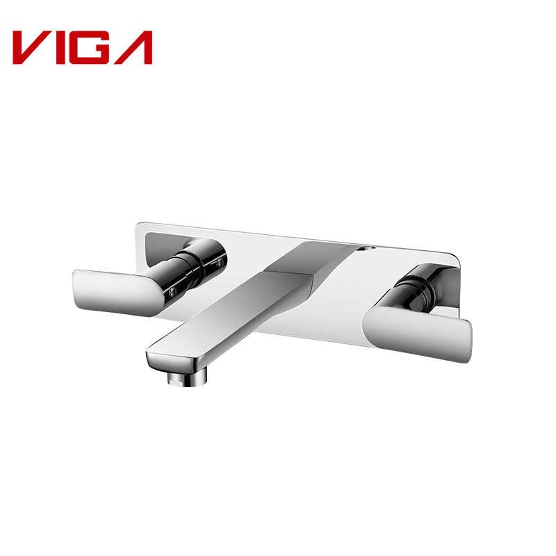 Concealed 3-hole Basin Mixer, Wall Mounted Embedded Box Mixer Tap, ਪਿੱਤਲ, ਕਰੋਮ ਪਲੇਟਿਡ