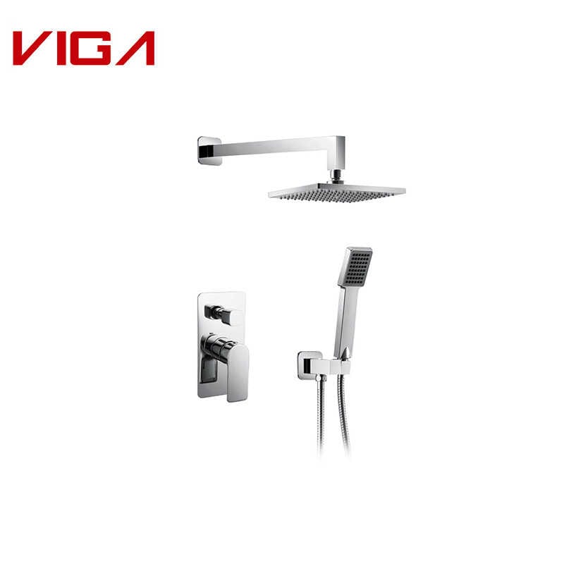 VIGA Concealed Shower Mixer, Seinään kiinnitettävä suihkuhana, Messinki, Kromattu
