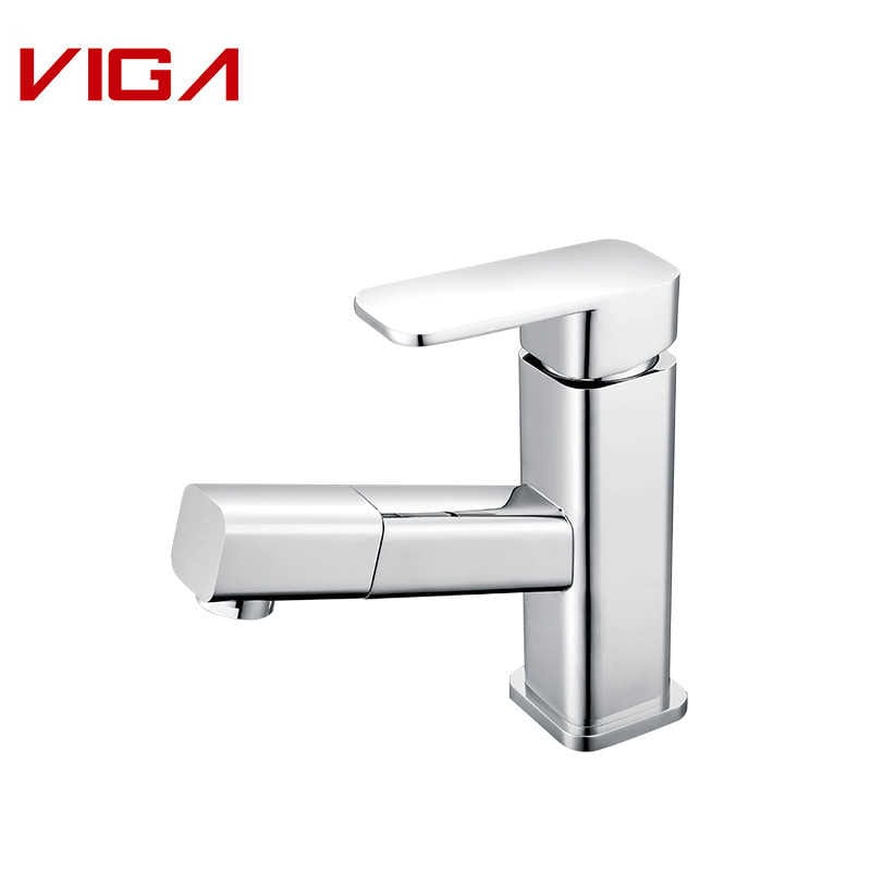 Pull-out Basin Faucet, Single Handle Mixer Tap, Cromat
