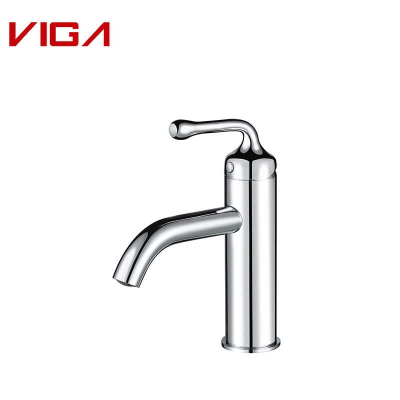 VIGA Single Handle Basin Mixer, Faucet amin'ny efitra fandroana, Basin Tap, Brass