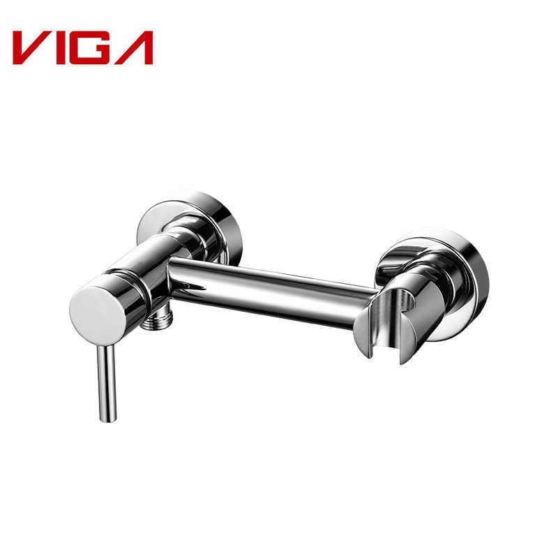Shower Mixer, Wall Mounted Brass Shower Faucet With Shower Bracket, 크롬 도금