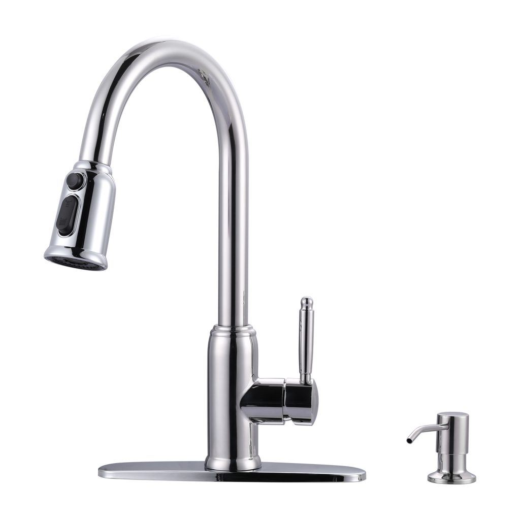 Fancy stainless steel pull down kitchen sink mixer tap