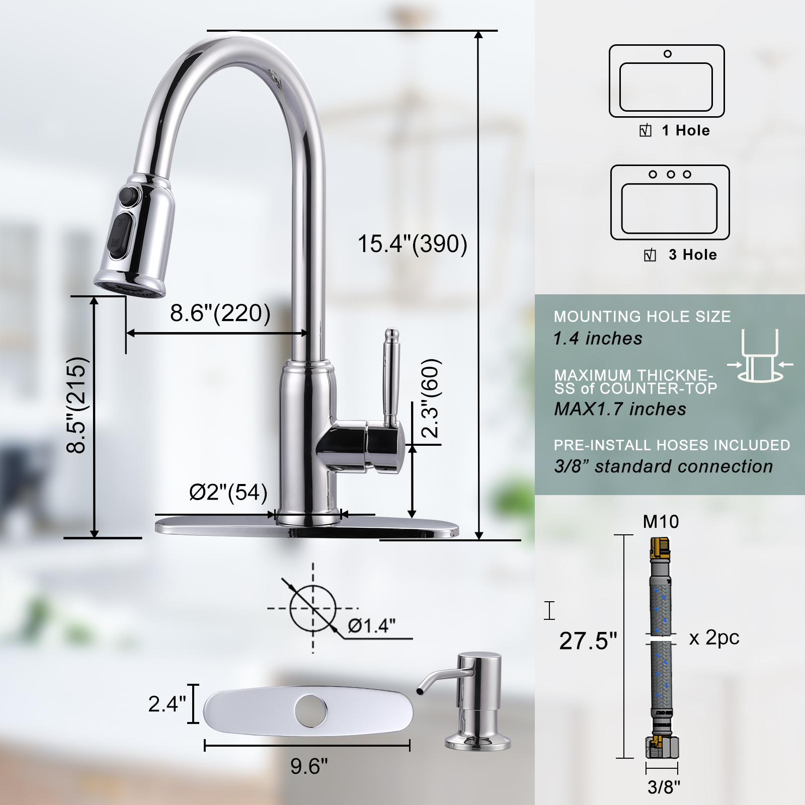 Fancy stainless steel pull down kitchen sink mixer tap - Kitchen Faucet - 3