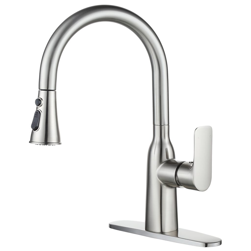 Flexible pull down kitchen faucet tap