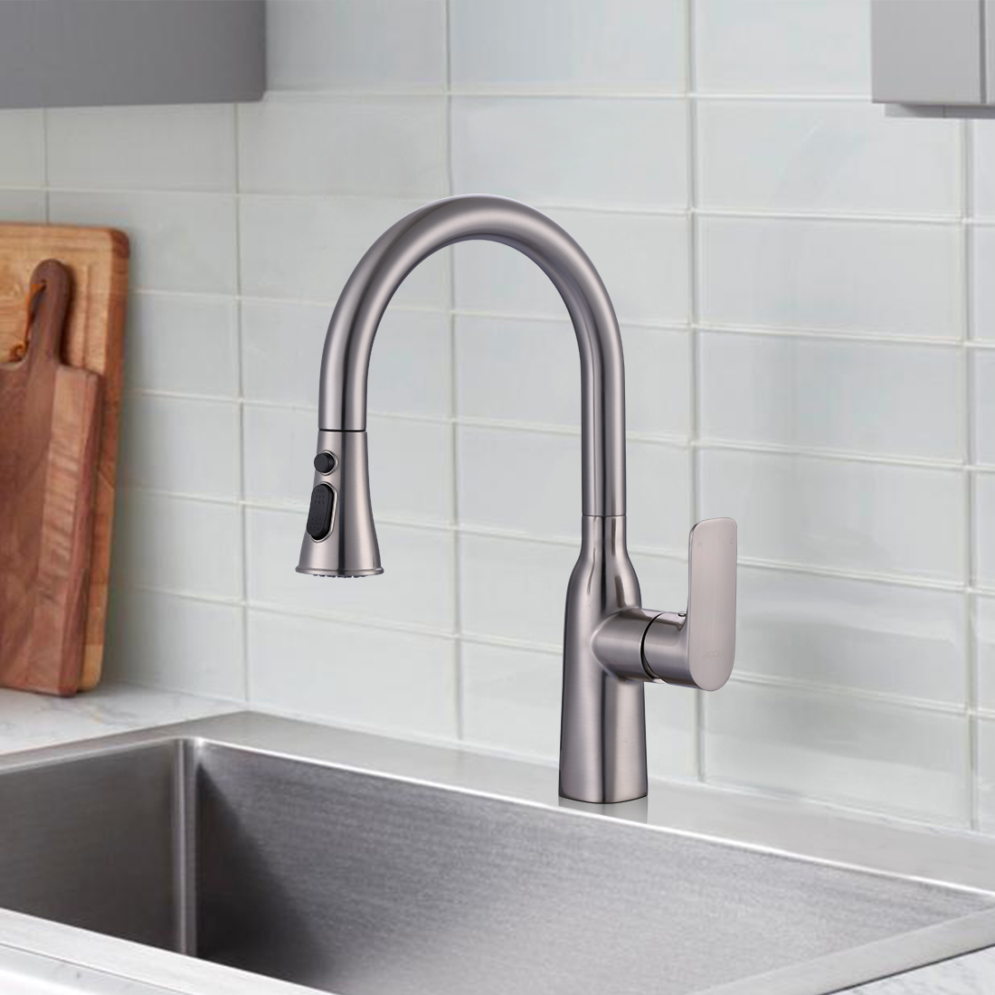 Flexible pull down kitchen faucet tap - Kitchen Faucet - 4